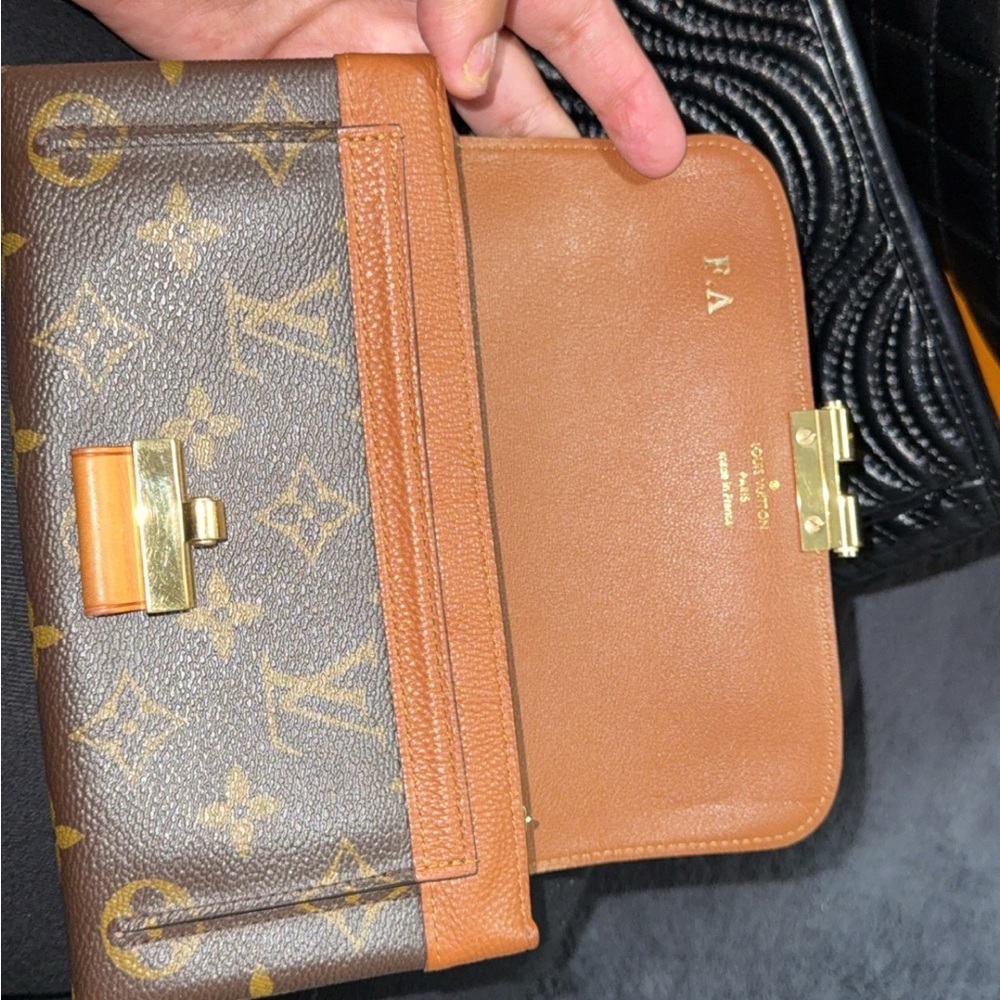 Louis Vuitton Brown and Tan Monogram Clutch
